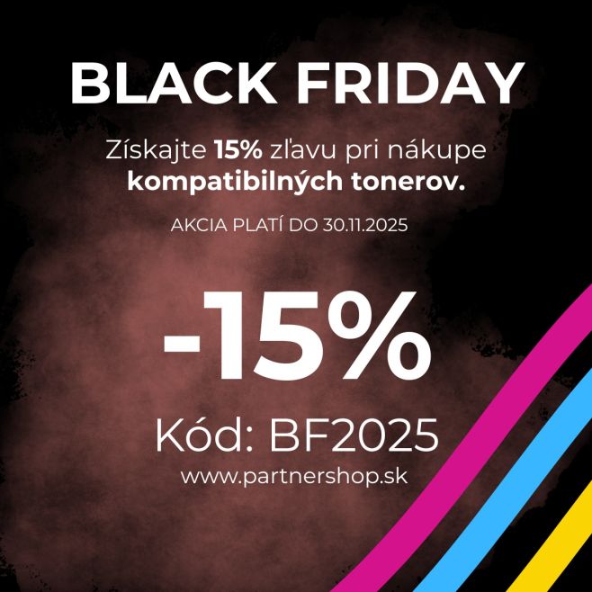🖤 BLACK FRIDAY začína už DNES! Odštartuj výhodné nakupovanie a získaj zľavu na kompatibilné tonery ešte pred víkendovým...